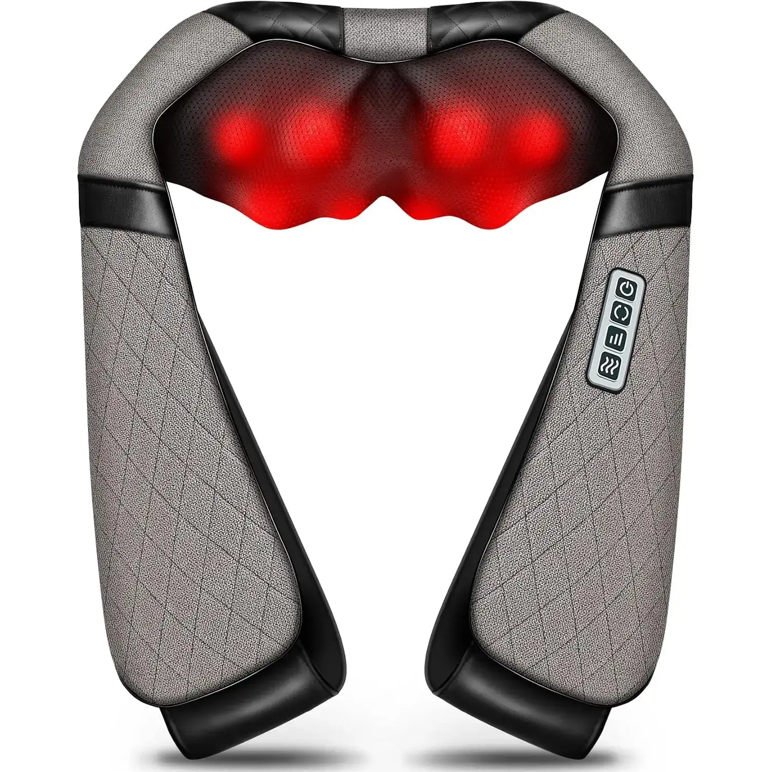 Blue Elf Shiatsu Electric Neck Back Massager Pillow 3D Kneading with Heat For Shoulder - 1
